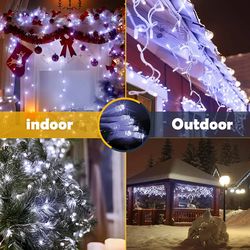 LED Icicle String Lights 4m-20m Outdoor Christmas Garland | 8 Modes, New Year Decoration