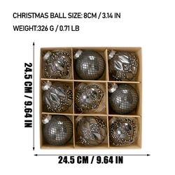 9PCS 9cm Christmas Tree Balls Multicolor Ornaments for Home Navidad New Year