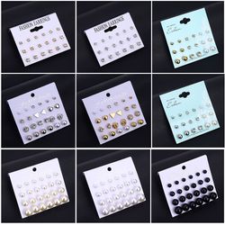 2020 Fashion Jewelry: IPARAM Pearl Crystal Stud Earrings Set - Geometric Statement for Women