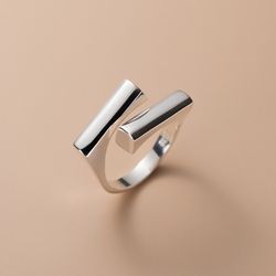 Handmade Vintage 925 Sterling Silver Open Finger Ring for Women - Allergy-Free, Unique Jewelry for Party & Birthday Gift