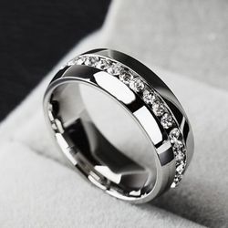 luxury stainless steel couple rings: simple fashion wedding bands for men, women, and unisex - perfect jewelry gift