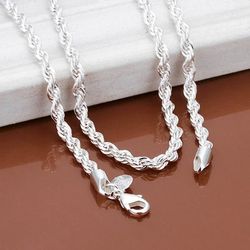 European Style 2MM Flat Chain Jewelry Sets: Silver Christmas Gifts for Men, Women & Girls