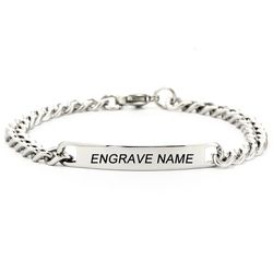 personalized stainless steel bracelets with custom logo engraving for men and women | id bracelets for dropshipping