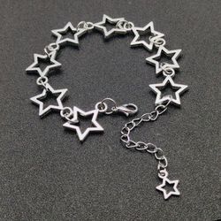 Y2K Pentagram Link Bracelet: New Star Charm Bracelet with Animation-Inspired Design for Women's Fashion Gift