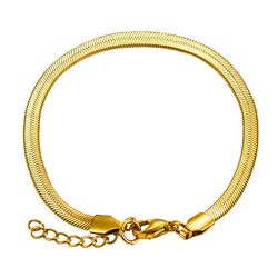 Gold Color Stainless Steel Snake Chain Bracelet Extender, 3/4mm Width, 3cm Length, Fashion Women's Jewelry for Party Gif