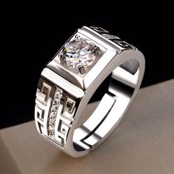 925 Sterling Silver Crystal Open Rings: Fashionable Jewelry for Parties & Weddings
