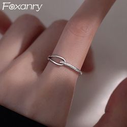 Chic Handcrafted Silver Engagement Rings - Foxanry's Minimalist Style for Trendy Couples