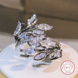 925 Silver Handmade Eternity Crystal Ring | AAA CZ Zircon Engagement Wedding Band | Women Men Finger Party Jewelry
