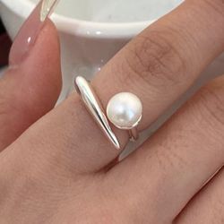 Vintage Handmade 925 Sterling Silver Pearl Ring - Perfect Allergy-Free Gift for Women's Party & Birthday Celebrations at