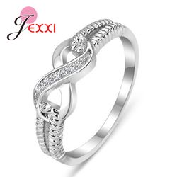 Sterling Silver Promise Rings: Elegant Figure 8 Design for Women - Ideal Wedding Jewelry