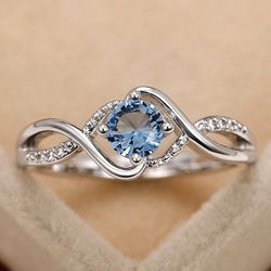 Stunning Blue Cubic Zirconia Women's Wedding Rings - Huitan 2022 Collection | Shop Now!