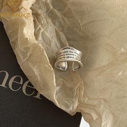 XIYANIKE Silver Wavy Pattern Open Ring: Unique Retro Punk Jewelry Wholesale Gift for Women