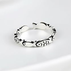 Exquisite 925 Sterling Silver Fish Adjustable Rings for Women: Luxury Jewelry Gifts with Free Shipping by GaaBou Jewelle