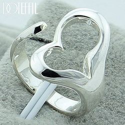 Stunning 925 Sterling Silver Heart Open Ring - Ideal for Women's Wedding & Engagement Jewelry