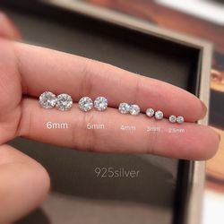 925 Sterling Silver CZ Stud Earrings: Fashionable Clear Crystal Jewelry Gift for Women, Girls & Teens