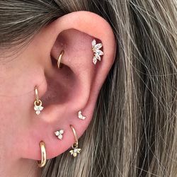 Sterling Silver Moon Stud Earrings | Anti-Allergic, Fine Jewelry for Women | Wedding Anniversary Piercing Pendientes