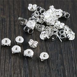 Wholesale 100pcs Rose Gold 925 Silver-Plated Copper Earring Backs - High-Quality Settings and Ear Stud Bases