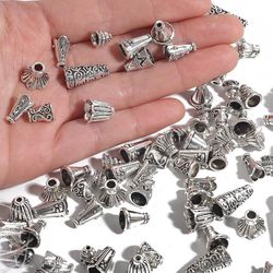10pcs Tibetan Antique Silver Flower Bead Caps for Jewelry Making: DIY Earrings & Needlework Accessories