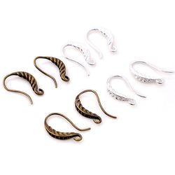 10pcs (5pair) 15*8mm Bright Silver & Bronze Plated Ear Hooks for Women's Fashion Earrings