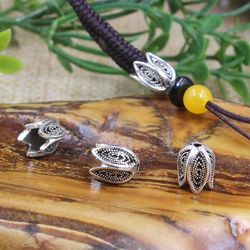 30pcs Sweet Flower Antique Silver Bead Caps - Zinc Alloy Handmade Jewelry Findings for DIY Earrings & Bracelets