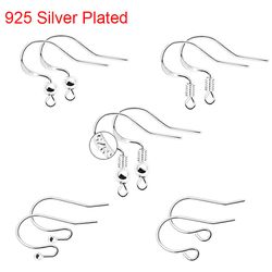 50pcs Hypoallergenic 925 Sterling Silver Earring Hooks - Anti-Allergy Clasps for DIY Jewelry Making Supplies