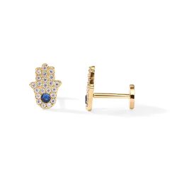 1pc Cute Palm Eye Silver 925 Stud Earring for Women - 18K Gold Cartilage Wedding Jewelry