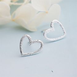 925 Sterling Silver Heart Stud Earrings for Women - Elegant Gift | Sterling Silver Jewelry