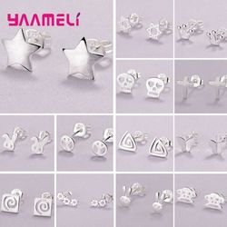 925 Sterling Silver Stud Earrings: Animal, Cross & Star Design for Women & Girls - Fashion Party Jewelry Accessory