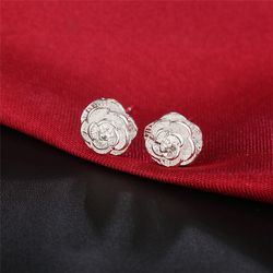 925 Silver Rose Stud Earrings for Women - Fashionable Wedding & Engagement Jewelry by DOTEFFIL