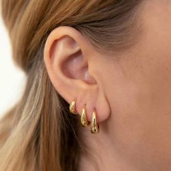 6-Piece Stainless Steel Huggie Hoop Earrings: Minimalist Circle Design for Women & Unisex Punk Rock Style