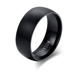 Vintage Men's Stainless Steel Black Rings - Simple & Classic Wedding Bands for Christmas Gifts - Wholesale Jewelry