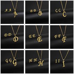 Alphabet Initial Necklace & Stud Earrings Set: A-Z Charms for Mom Gifts with Drop Shipping
