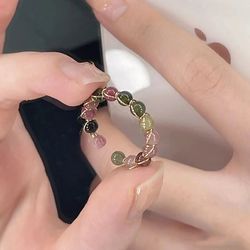 Handmade 7 Chakra Healing Crystal Bead Ring for Men and Women - Bohemian Spiritual Meditation Jewelry Gift