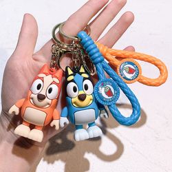 Cartoon Bluey Family Doll Creative Car Chain Keychain Bag Pendant Exquisite Small Gift Children's Backpack Pendant