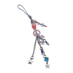 Blue/Pink Keychains Ocean Themed Keyring with Jellyfish and Fish Decorations Stylish Design for Keys Cameras