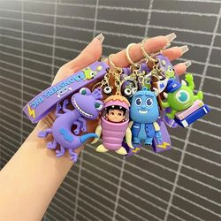 Anime Monsters Inc Figure Keychain Cartoon Power Company Doll Schoolbag Pendent Car Key Accessories Birthday Gifts
