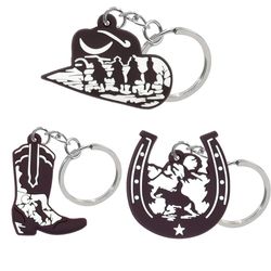 1PCS PVC Cute Keychain New Arrival Cowboy Boots Wholesale Custom Key Chain Anime Accessories Handbag Pendant Kids Toys