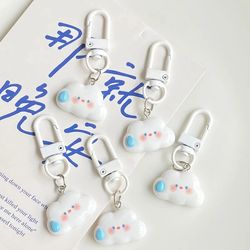 Cute Cloud Blue Star Keychain for Car Keys Accessories Original Design Kawaii Keyring Women Handbag Bag Pendant Key