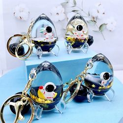 New Acrylic Astronaut Rocket Oil Keychain Cars and Bags Pendant Gift