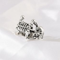 Skeleton Lying on Tummy Punk Adjustable Ring For Man Women Charm Jewelry Cool Gothic Cute Skeleton Jewelry