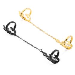 Punk Harajuku Flame Double Ring Adjustable Fashion Chain Hip hop Ring For Man Women Street Style Cool Jewelry Party