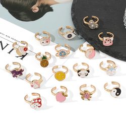 Ins Spin Cute Rings for Girls Jewelry Adjustable Rings Trendy Finger Accessories Open Rings Women Fashion Jewelry