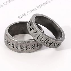 Odin Norse Viking Amulet Rune MEN Ring Punk Cool Gothic Fashion Jewelry Ring Cosplay Sorcerer Finger Match Accessories