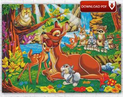Disney Cross Stitch Pattern / Bambi Cross Stitch Pattern / Mickey Mouse Cross Stitch Pattern / Cartoon Instant PDF Chart