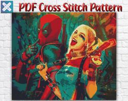 Harley Quinn Cross Stitch Pattern / Deadpool PDF Cross Stitch Pattern / The Suicide Squad / Joker Cross Stitch Pattern