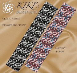 Celtic knots peyote bracelet pattern, peyote pattern design set in PDF - instant download