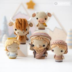 Nativity Minis set 3 from AradiyaToys Minis collection / nativity scene crochet pattern