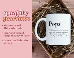 pops definition mug, personalized grandpa gift, custom pop coffee mug, mug gift for grandfather, mug ceramic coffee