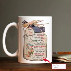 Gift For Mom, Personalized Mug - To my mom, Blue sparrow, Rose drawing Mug - Custom Gift For Mothers Day, Mom Lover Gifs