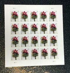 booklet of 20 usps contemporary boutonniere 2020 self-adhesive forever stamps
